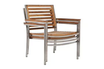 MILLENIUM - Garden stackable teak easy chair with armrests by Il Giardino di Legno - view 3